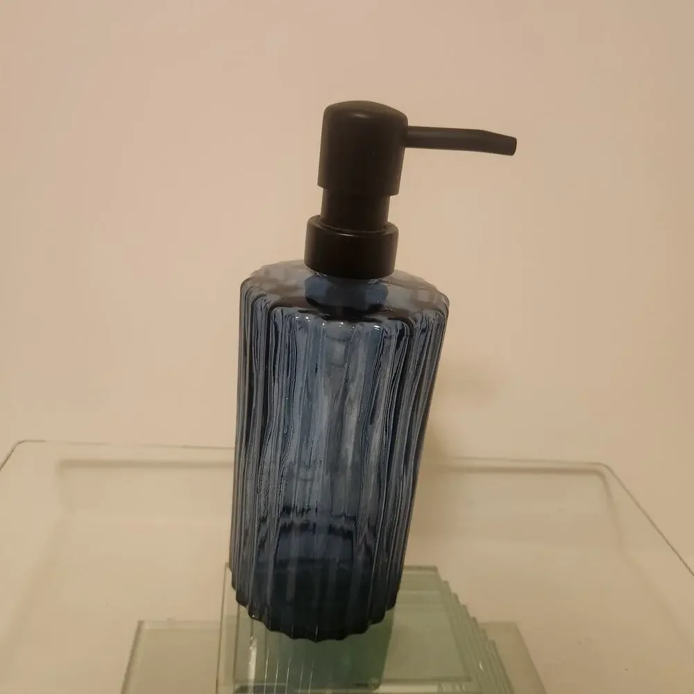Glass Soap Dispenser Ribbed